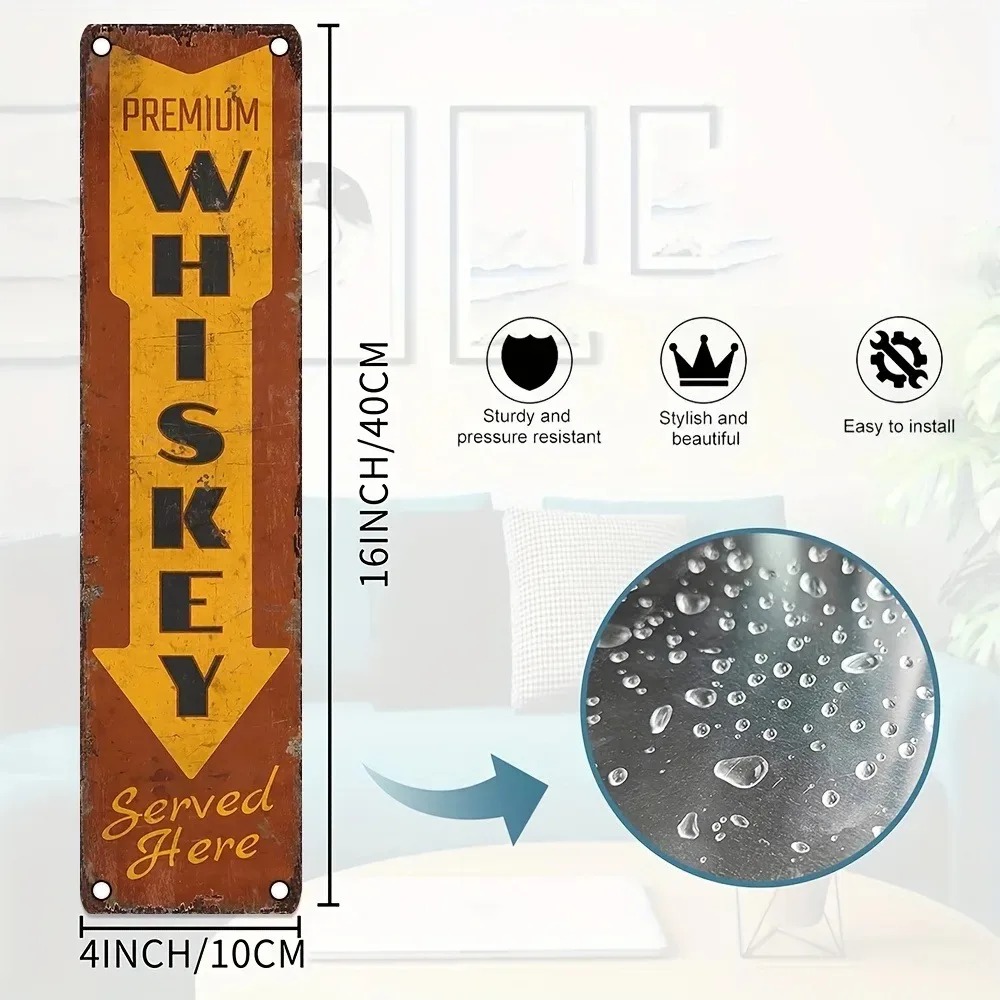 Home Bar Cafe - CIFbuy Customizable Vintage Whiskey‑Bar Plaque 4×16