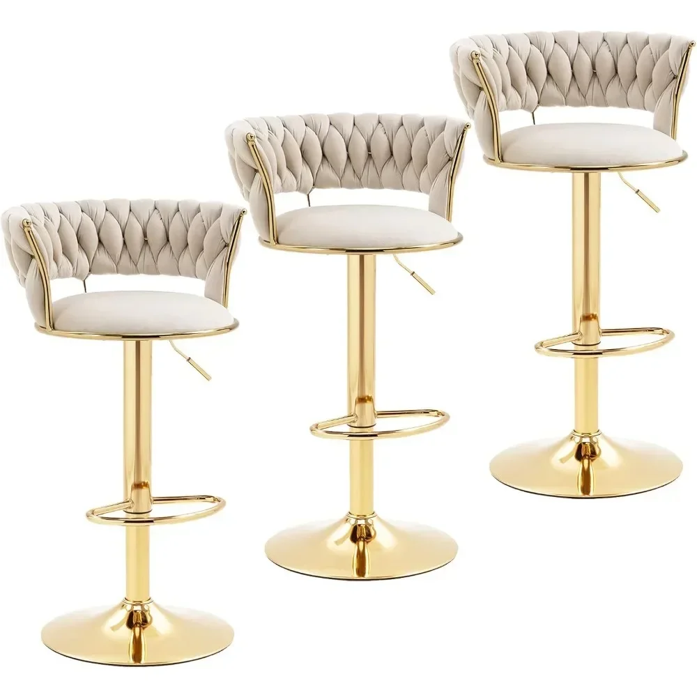 Home Bar Stools - Modern Velvet Bar Stools Set of