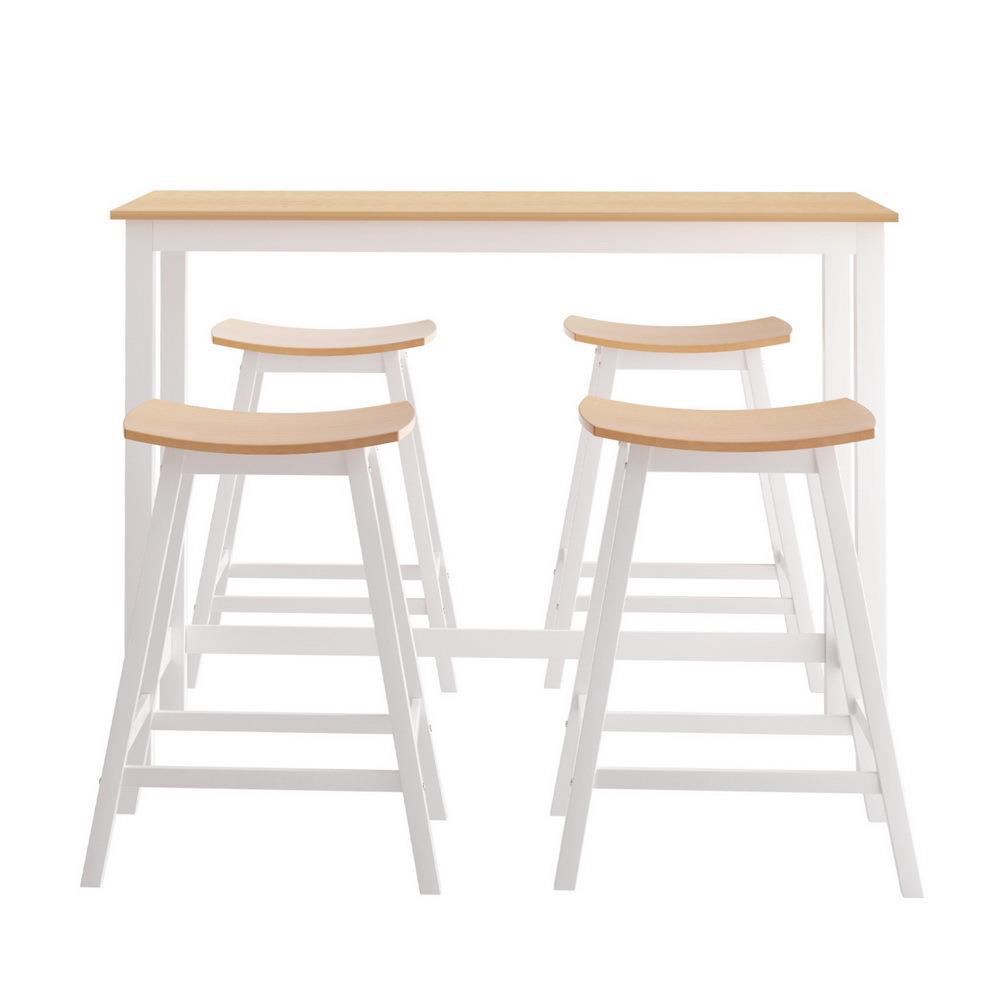 Home Bar Stools - &Solid Wood Bar Table and Stools