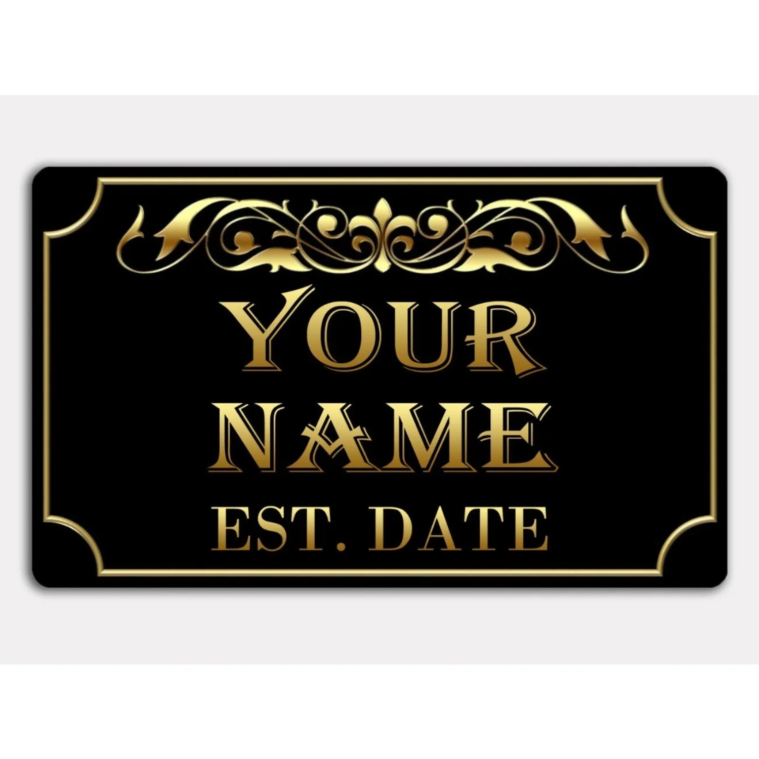 Home Bar Signs - Family Name Established Year Metal Sign