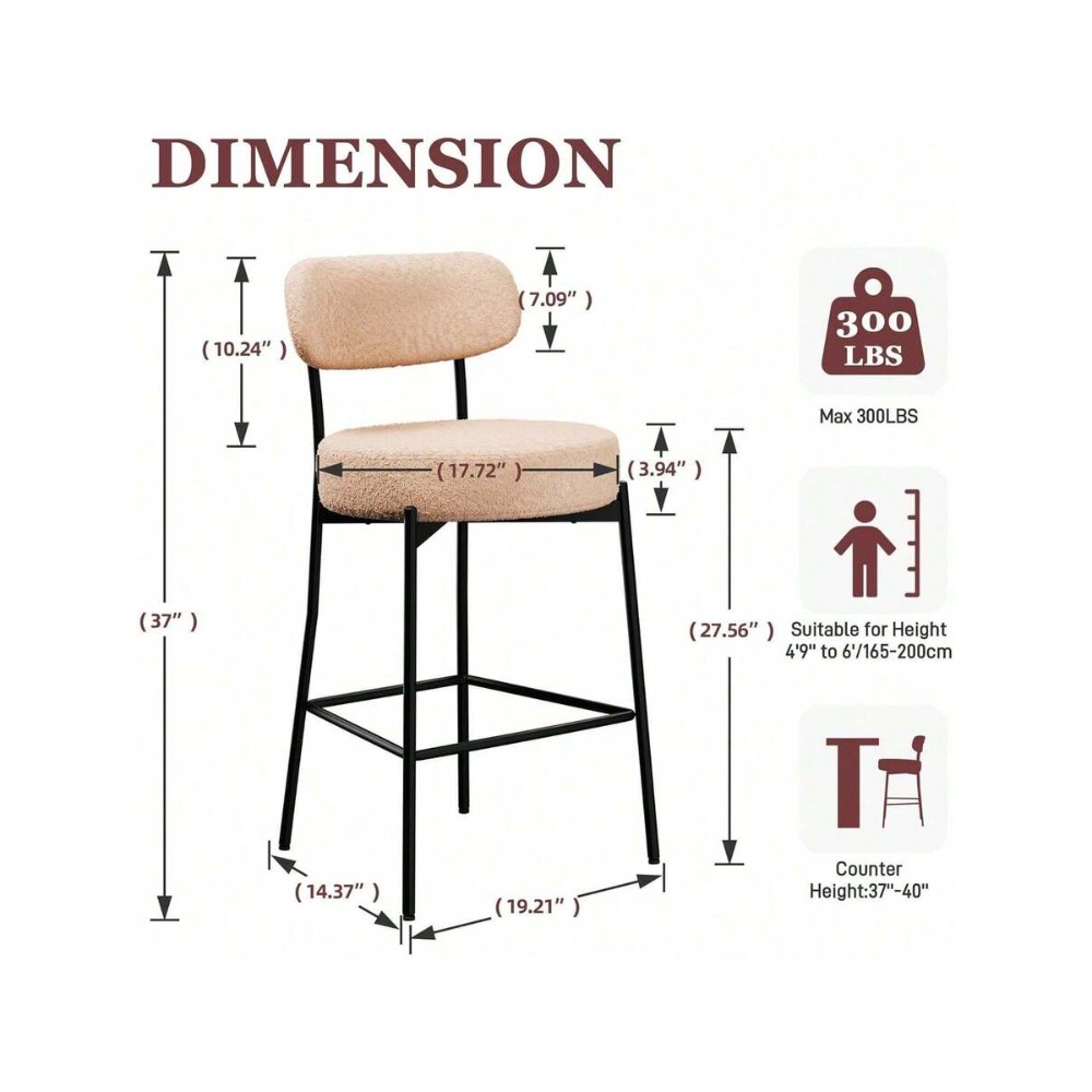 Beige Bar Stools Set of 2, 27. - Home Bar Set 评论和价格