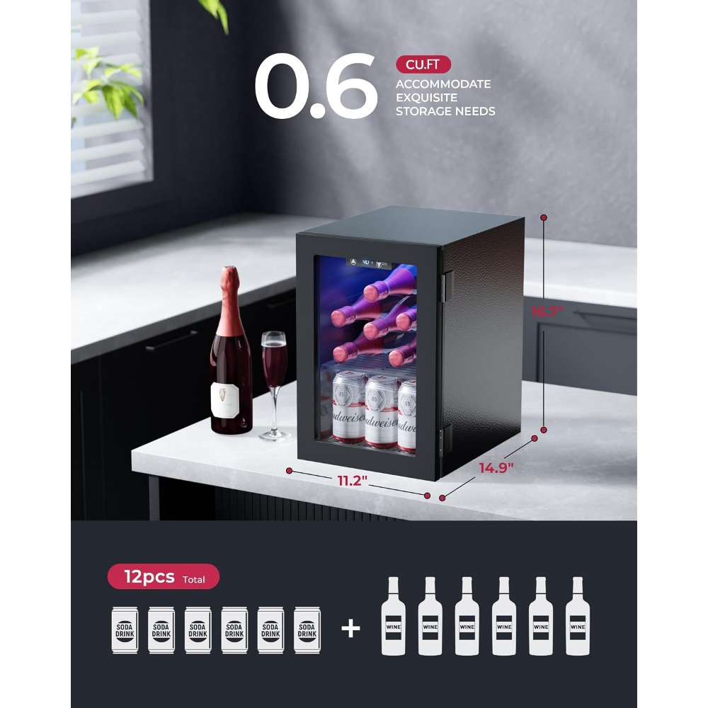 24 Can Mini Fridge, 0.6 Cu.Ft  - Home Bar Shelves 评论和价格