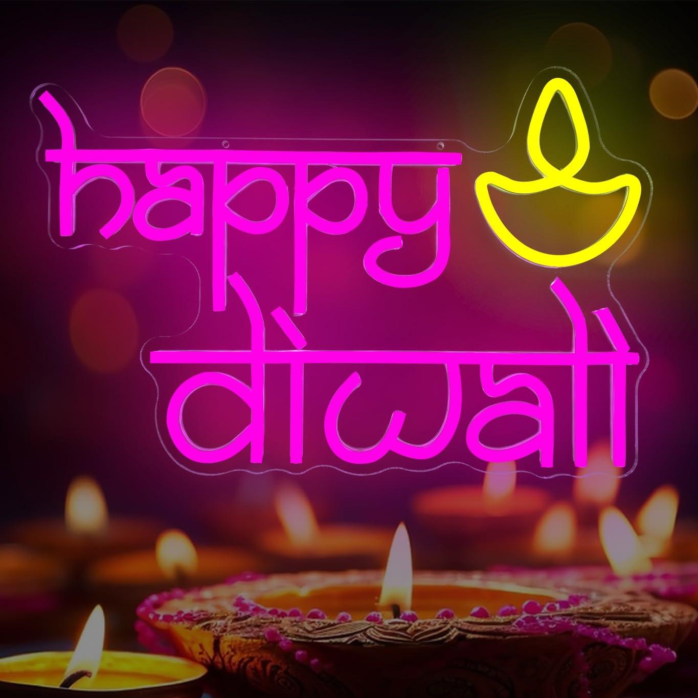 Happy Diwali Neon Sign USB Pow - Home Bar Signs 评论和价格