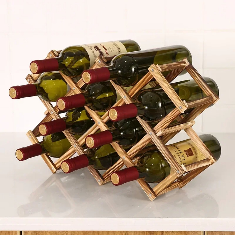 Collapsible Wooden Wine Rack B - Home Bar Shelves 评论和价格