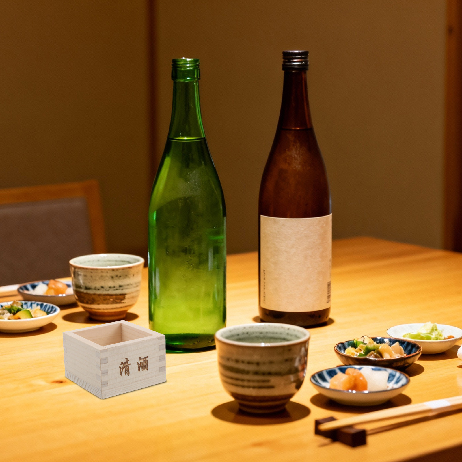 2Pcs Japanese Sake Masu Box Wo - Home Bar Set 评论和价格