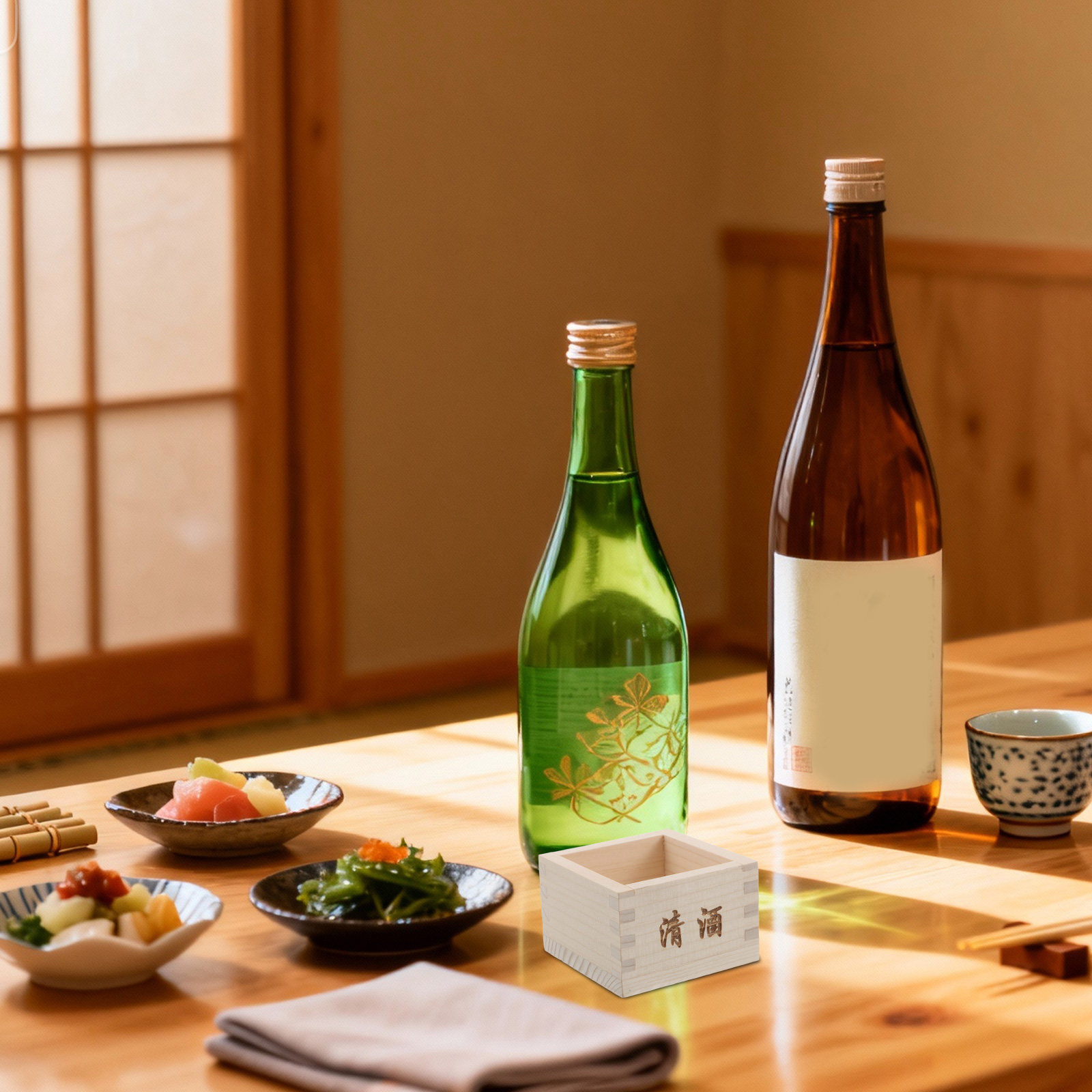 2Pcs Japanese Sake Masu Box Wo - Home Bar Set 评论和价格