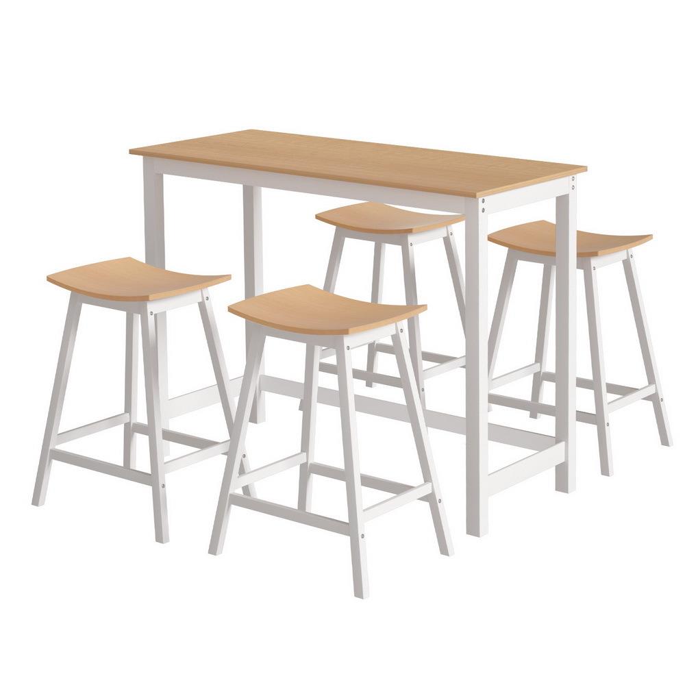 &Solid Wood Bar Table and Stoo - Home Bar Stools 评论和价格