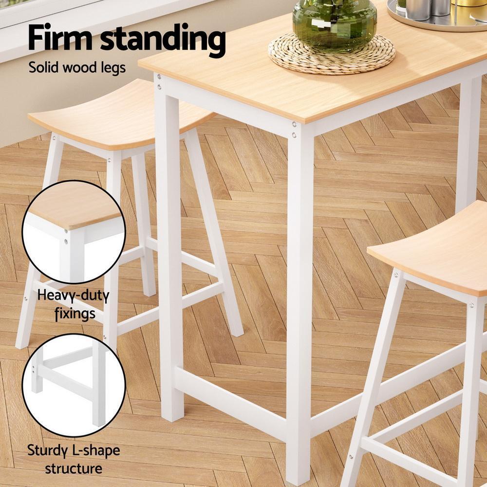 &Solid Wood Bar Table and Stoo - Home Bar Stools 评论和价格