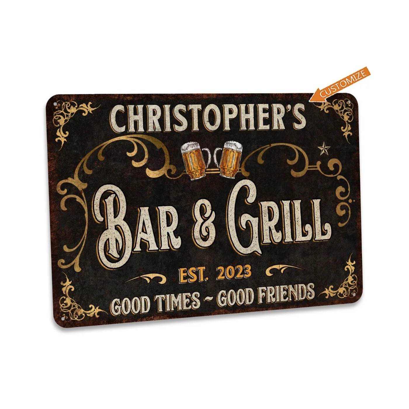1PC Personalized Bar & Grill M - Home Bar Signs 评论和价格