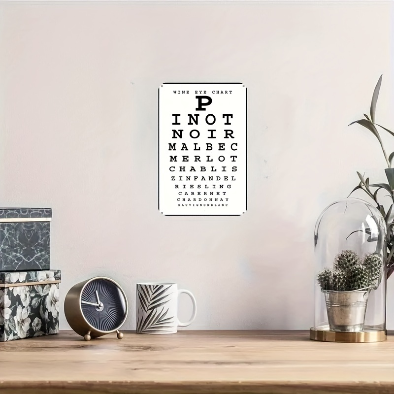Vintage Wine Eye Chart Metal S - Home Bar Cafe 评论和价格