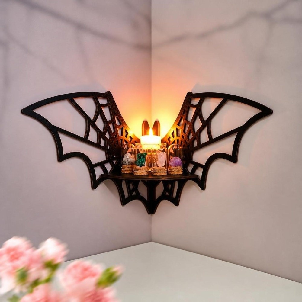 Wooden Bat Corner Shelf Hollow - Home Bar Shelf 评论和价格